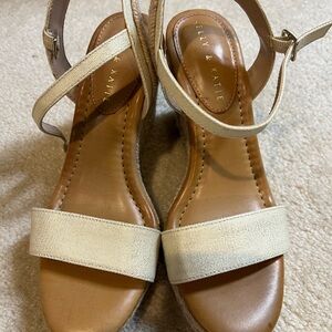Kelly & Katie Beige Wedge Sandals